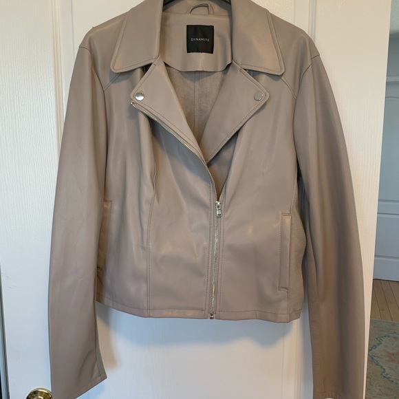 Dynamite Blush Pink Leather Jacket SAMPLE - Picture 1 of 10